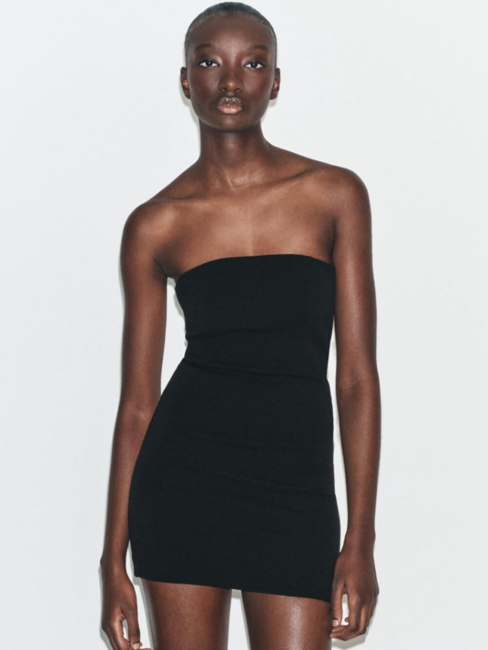 Body Shape Polyamide Strapless Mini Dress